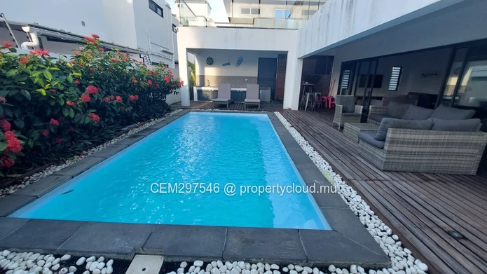 Fully Furnished modern spacious villa with pool for rent in Trou aux Biches